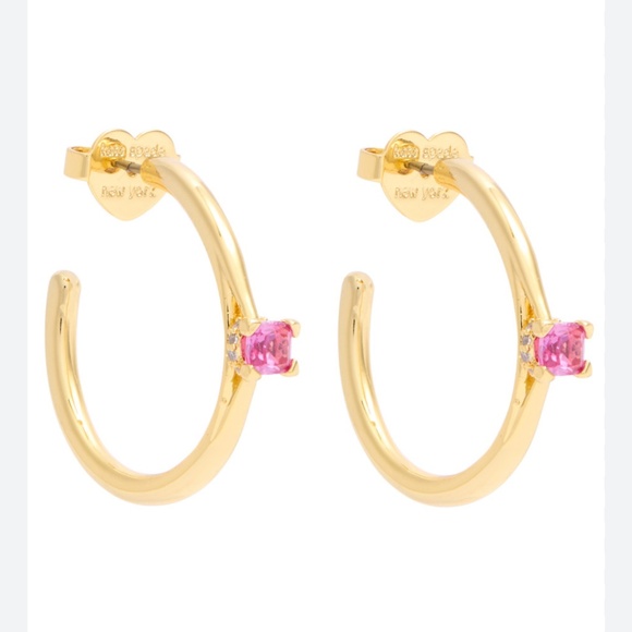 KATE SPADE NEW YORK Little Luxuries crystal-embellished hoop earrings